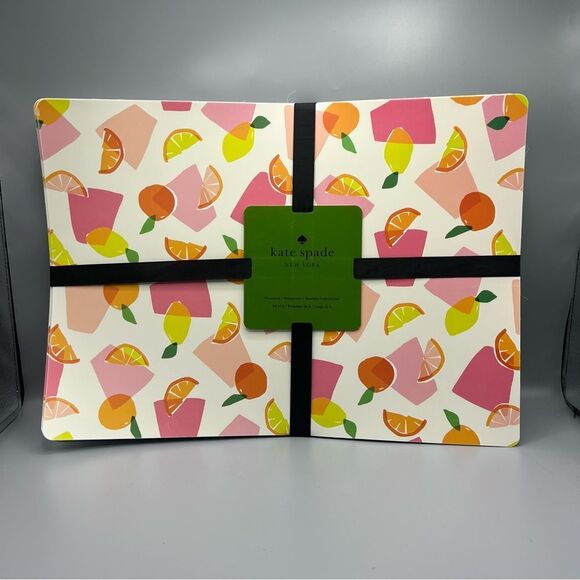 Kate Spade New York Set of 6 Summer Citrus Fruit Easy Care Placemats - Picture 1 of 4